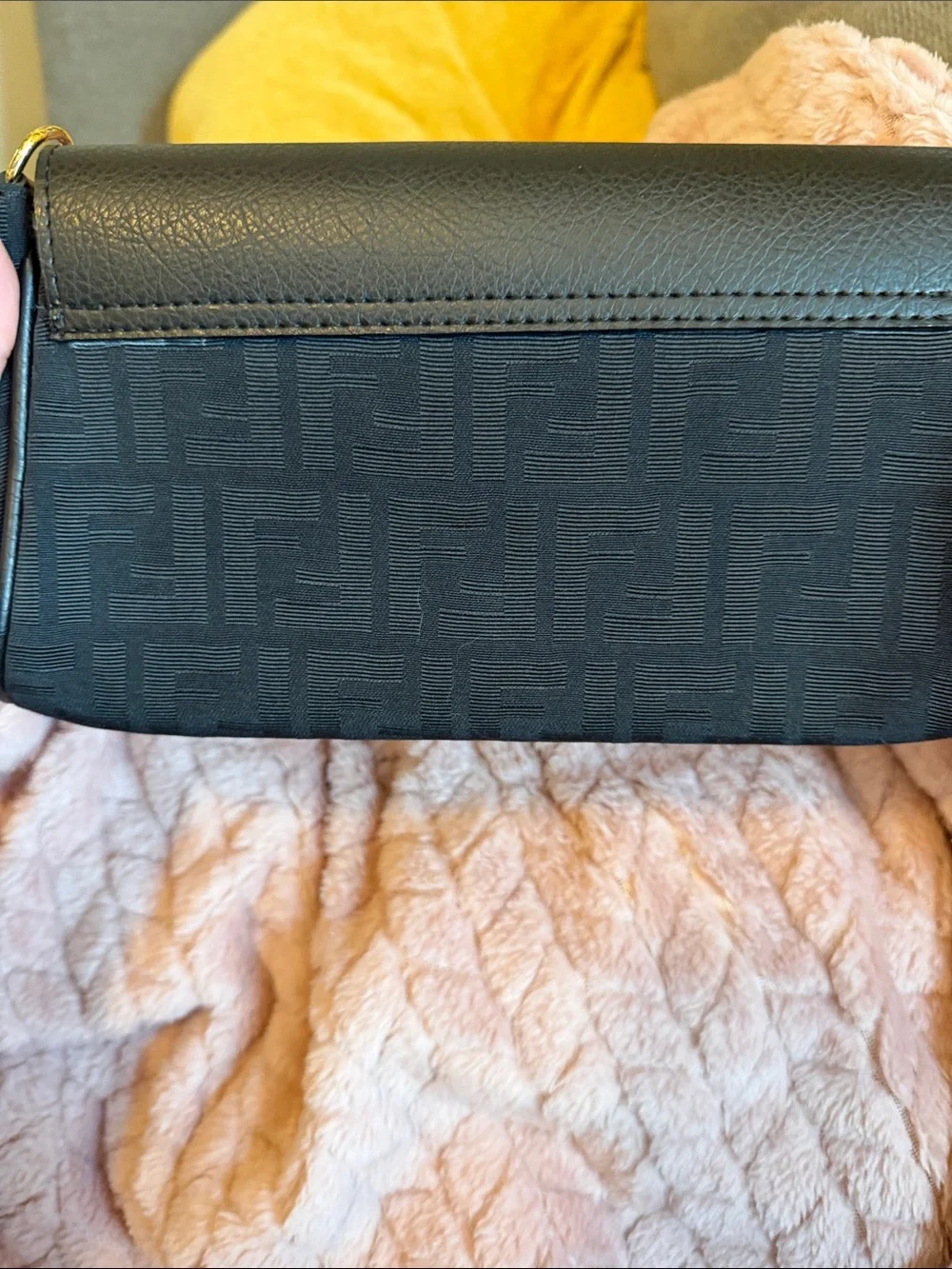 Fendi Black Clutch with Gold Hardware